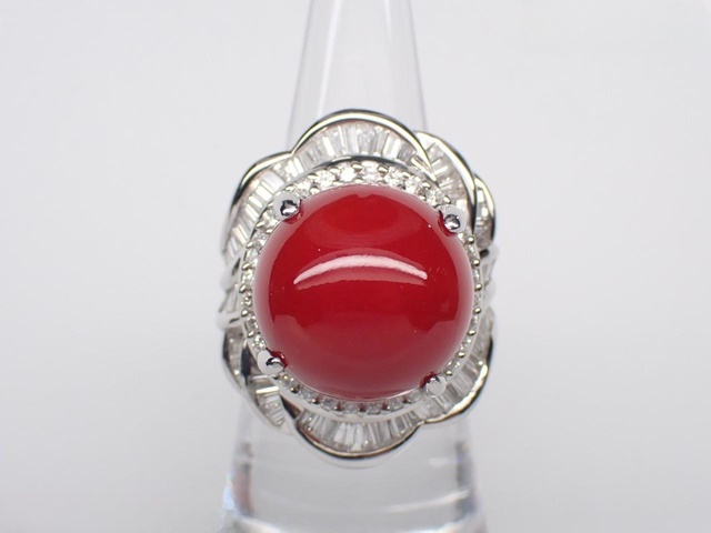 ＰＴ９００　珊瑚リング１５．８８ｍｍ　Ｄ１．７５ｃｔ　総重量約３１．８ｇ