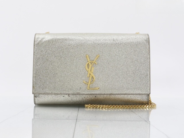 サンローランパリ　クラシックケイト　レザー　チェーンショルダーバッグ　ゴールド