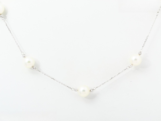 アコヤパールネックレス　Ｋ１８ＷＧ／６．６ｇ