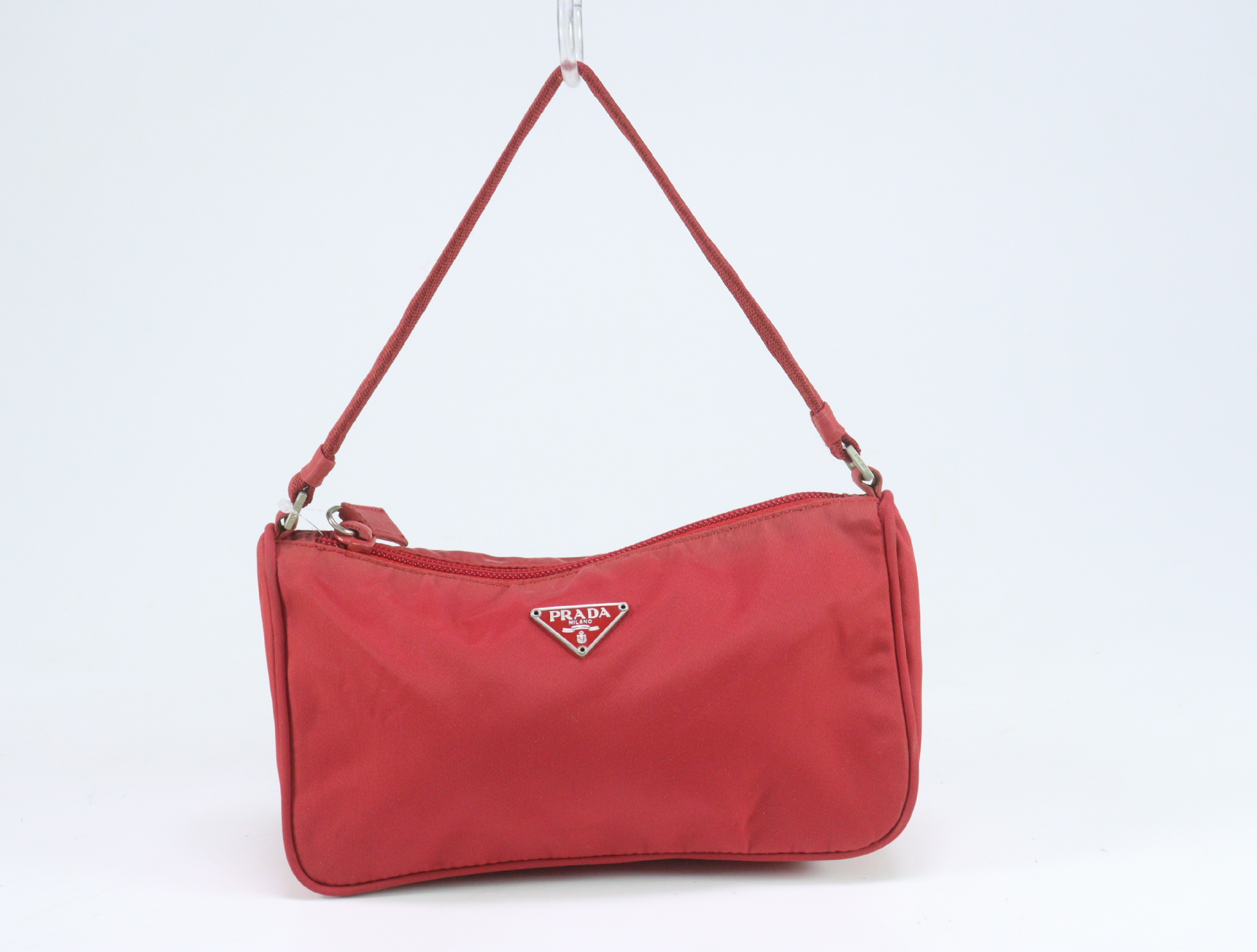 (7707_0356) PRADA Nylon Mini Hand/Pouch/Red Handbag