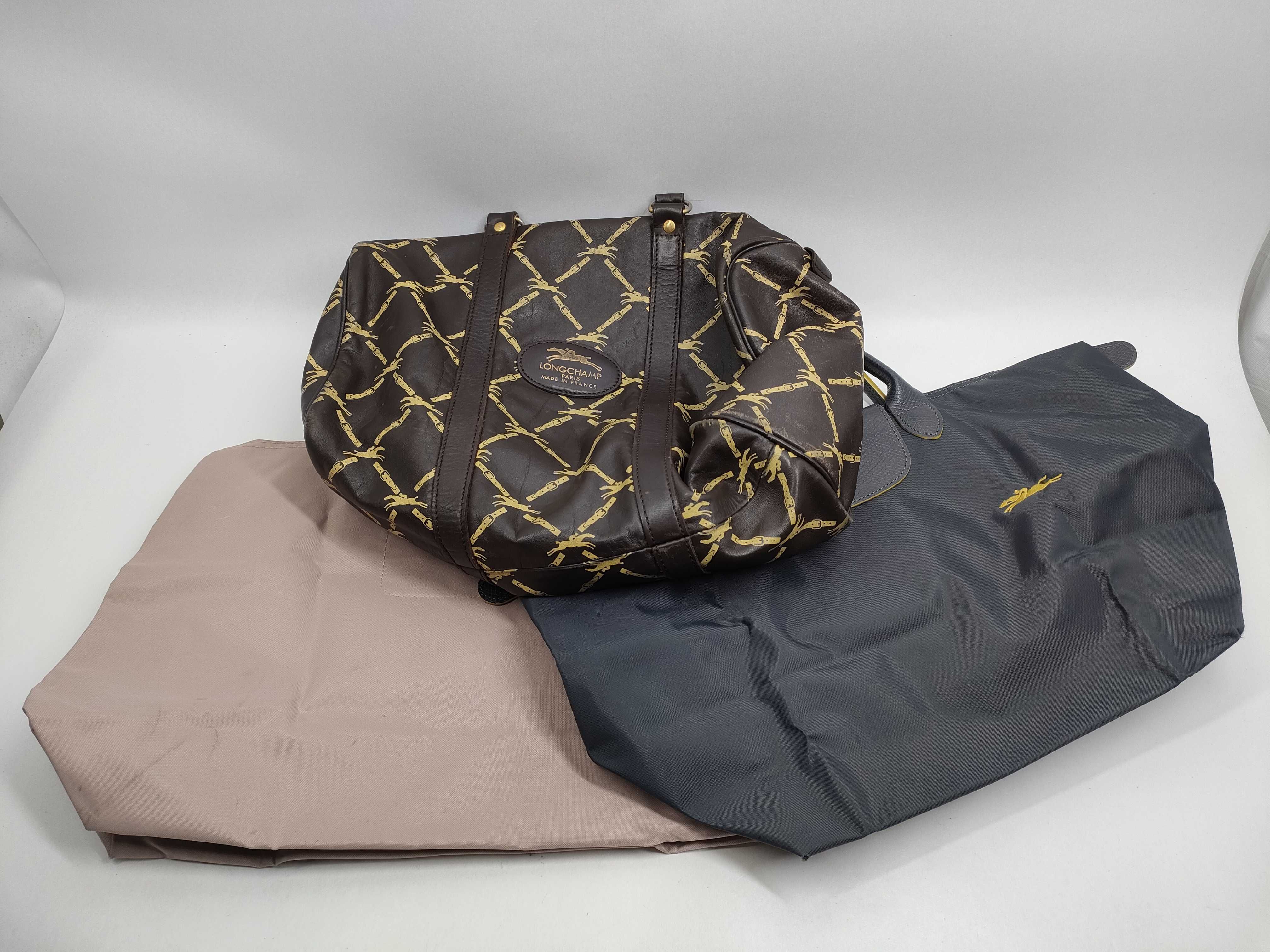 (7707_0335) LONG CHAMP Pliage*2/Mini Boston Leather*1 Handbag