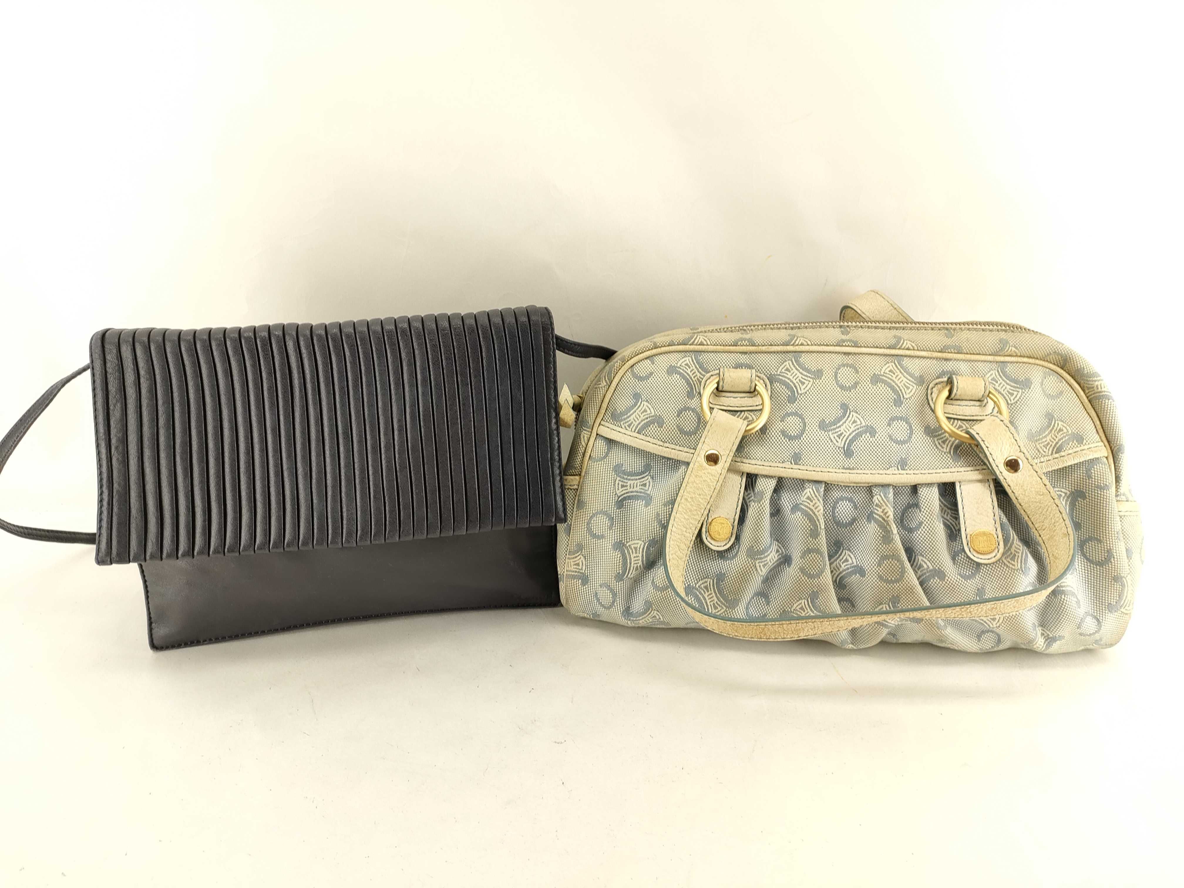 (7707_0296) CELINE Mini Boston/LOEWE Leather Shoulder Bag 2-Piece Boston Bag