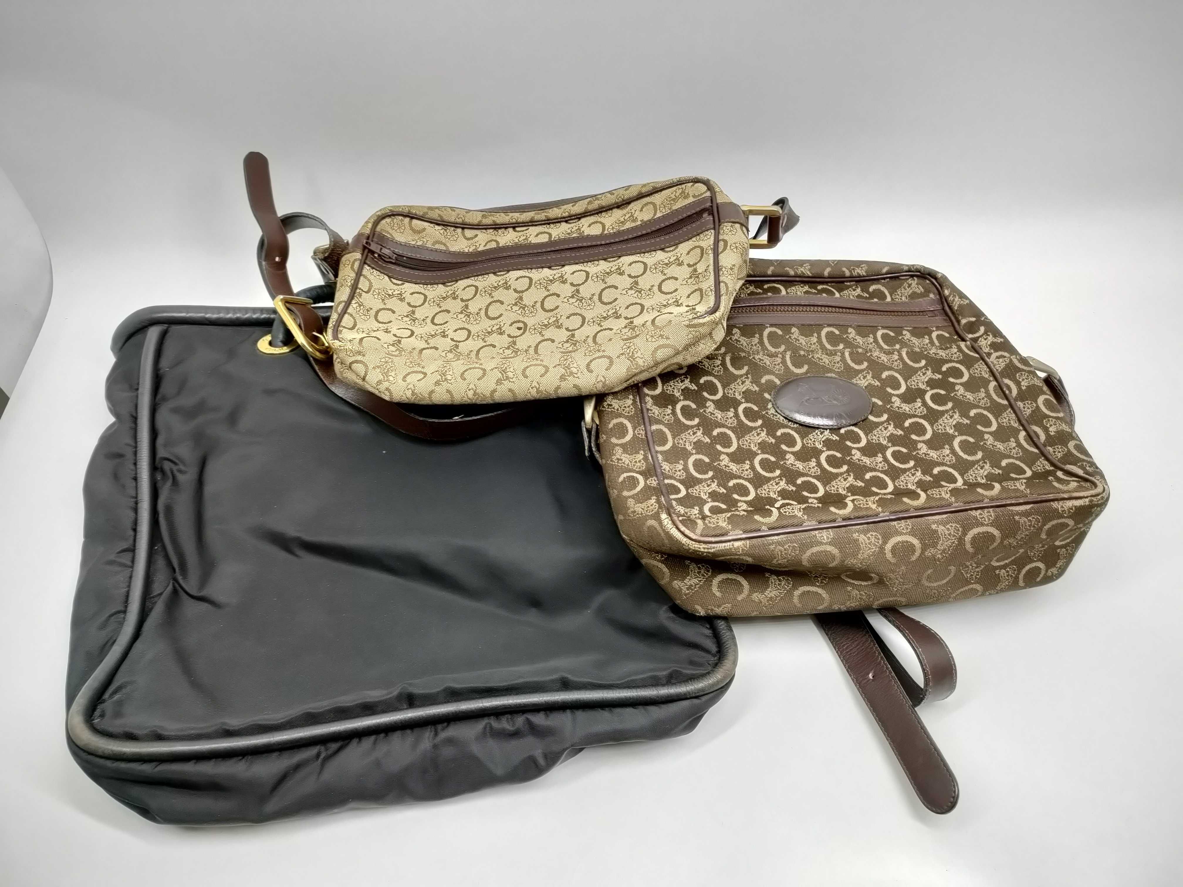 (7707_0293) CELINE C Macadam Shoulder *2 / Nylon Tote *1 Summary Shoulder Bag