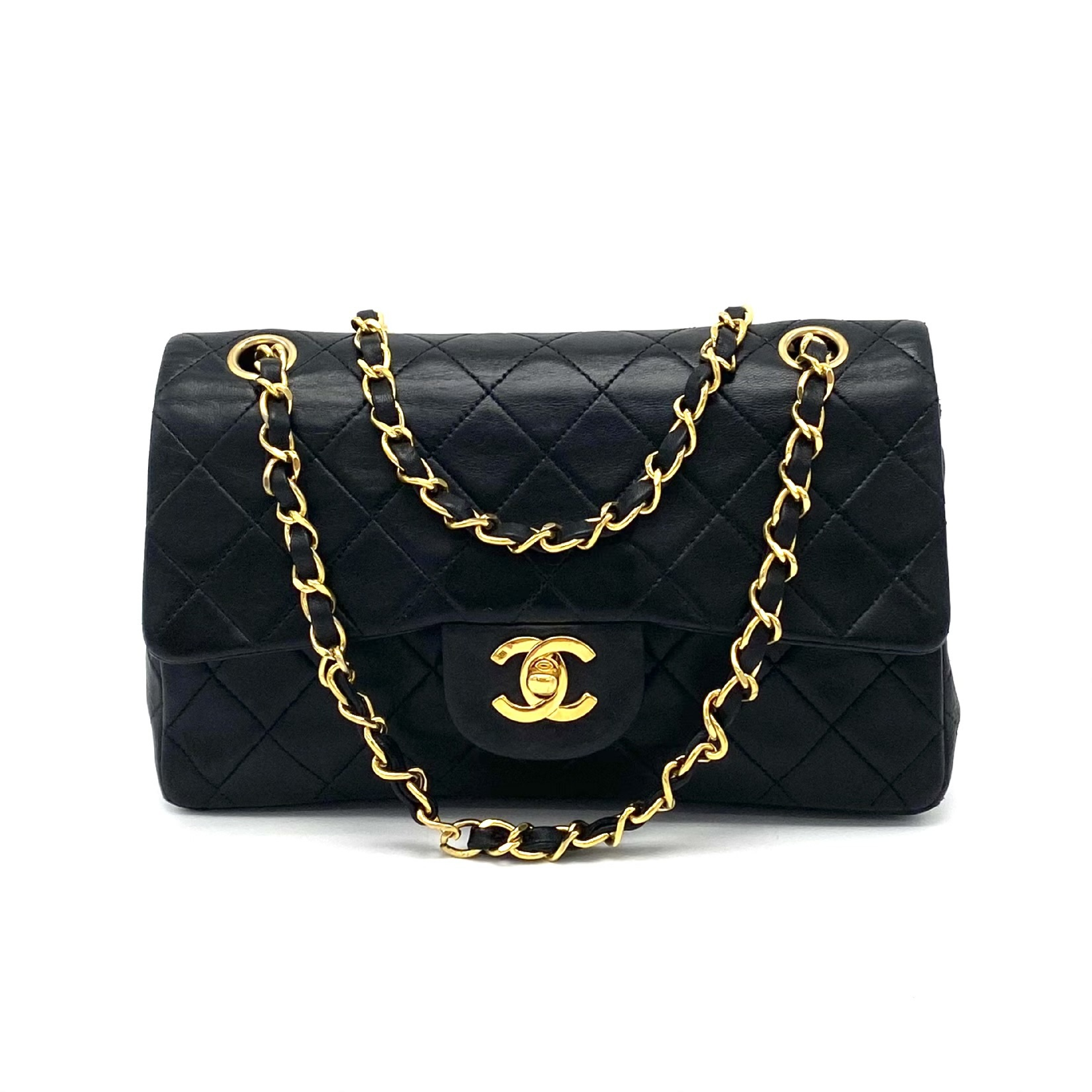 CHANEL Matlasse Turnlock Coco Mark Lambskin Chain Shoulder Hand Bag