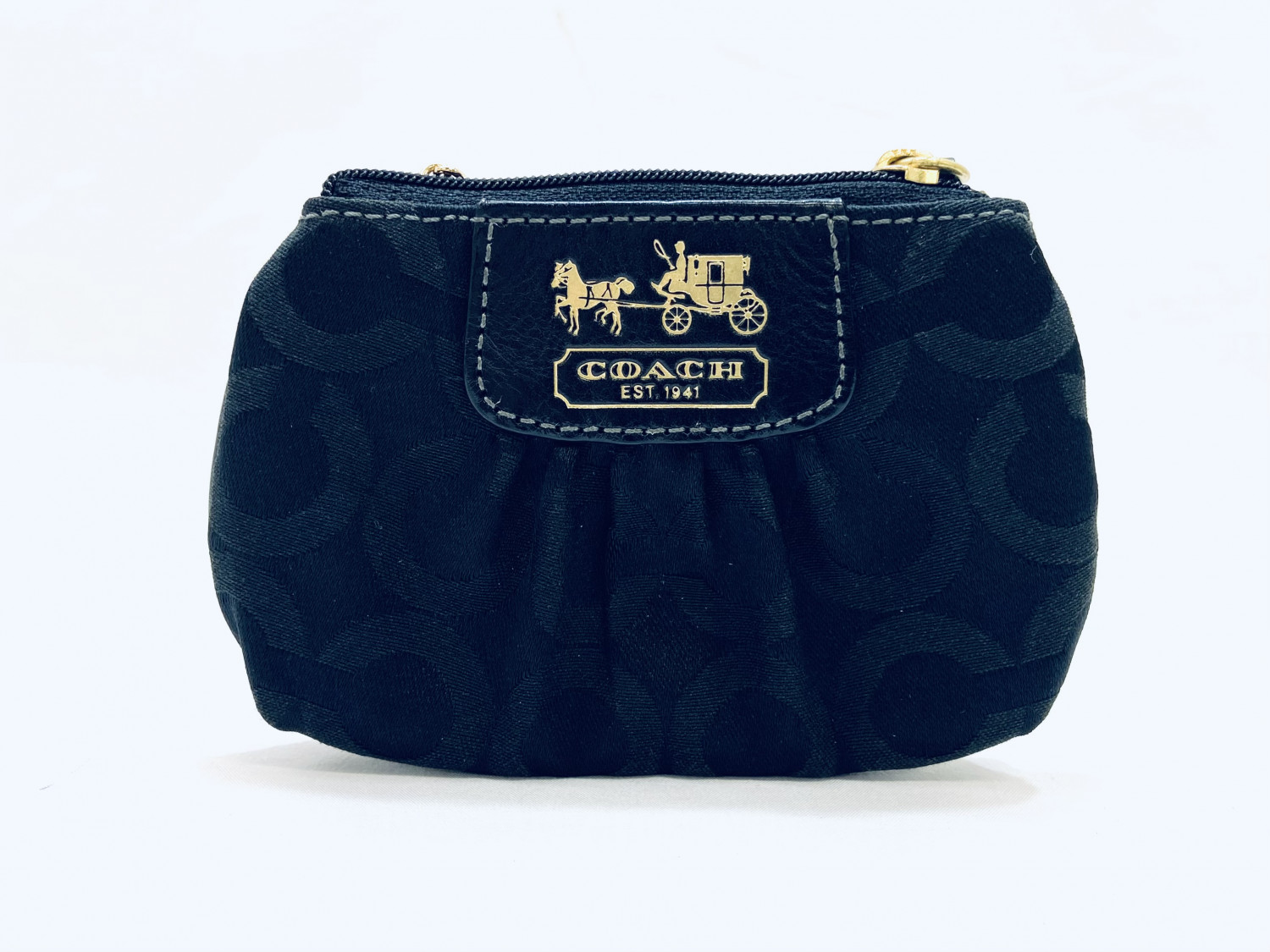 COACH Signature Zipper Coin Pouch